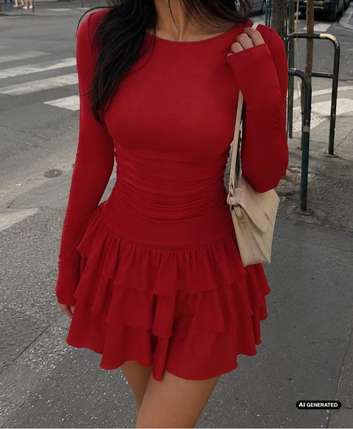 Langarm-Strickkleid
