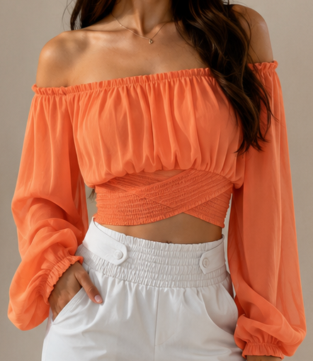 Bauchfreies Off-Shoulder-Top
