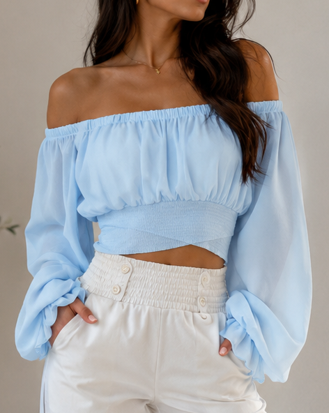 Bauchfreies Off-Shoulder-Top