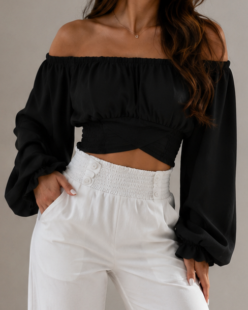Bauchfreies Off-Shoulder-Top