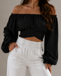 Bauchfreies Off-Shoulder-Top