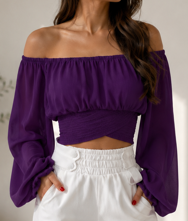 Bauchfreies Off-Shoulder-Top